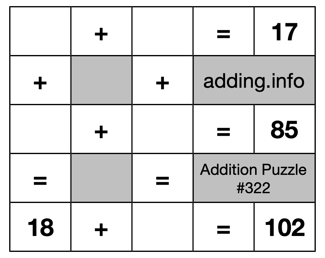 Addition Puzzle #322