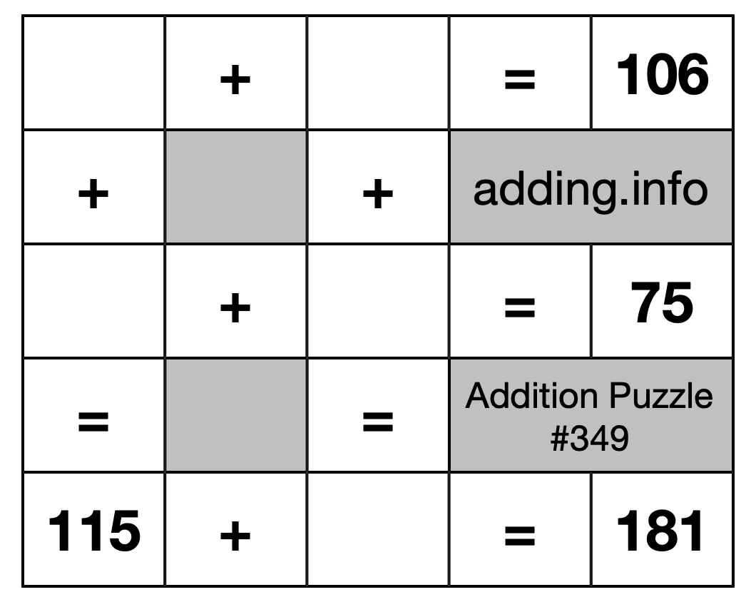 Addition Puzzle #349