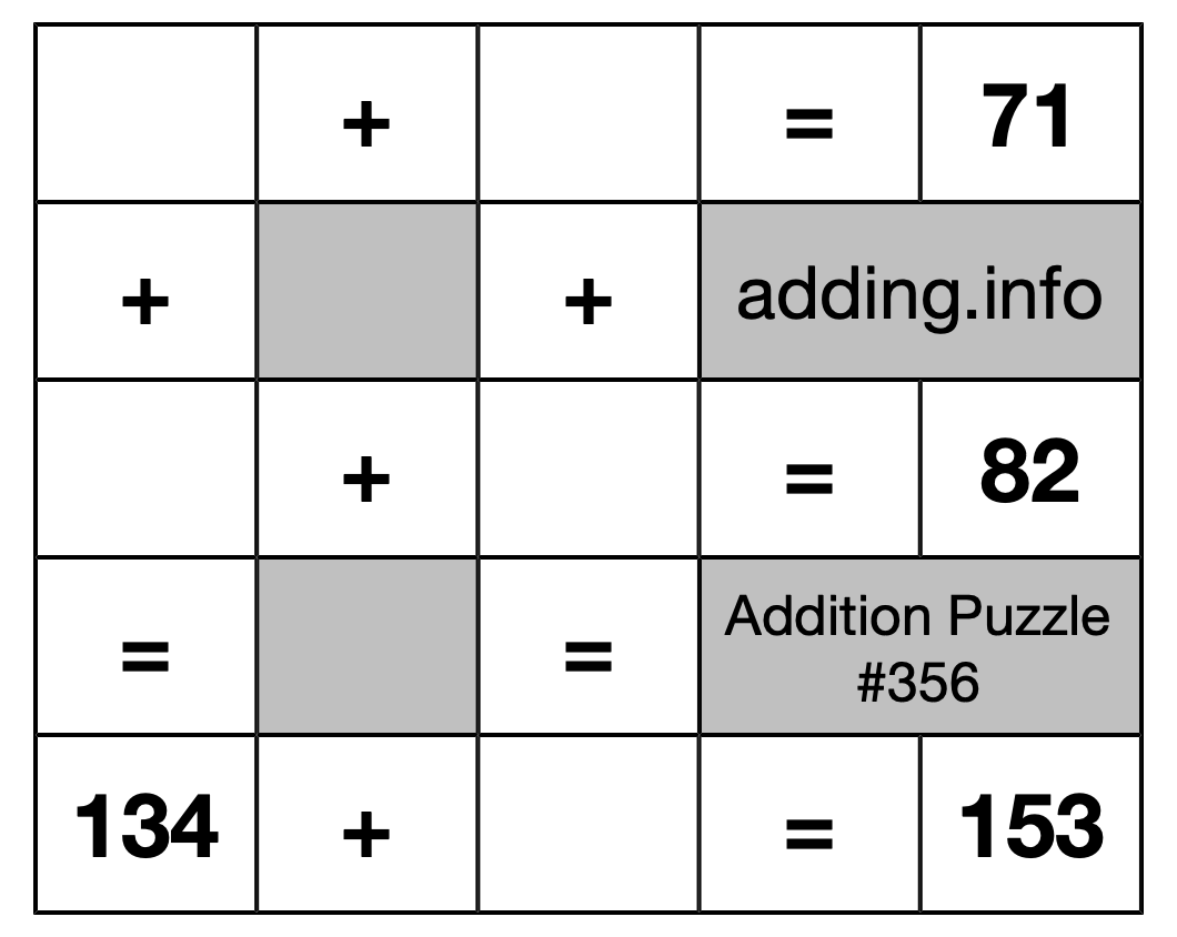 Addition Puzzle #356
