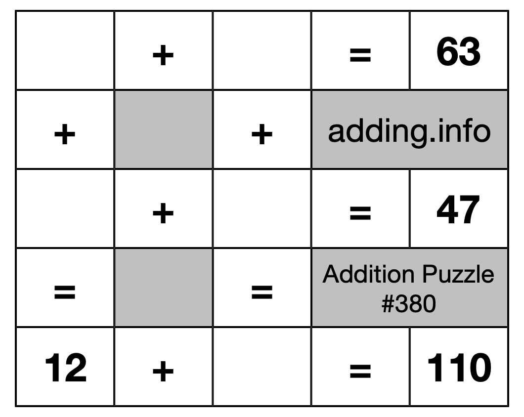 Addition Puzzle #380