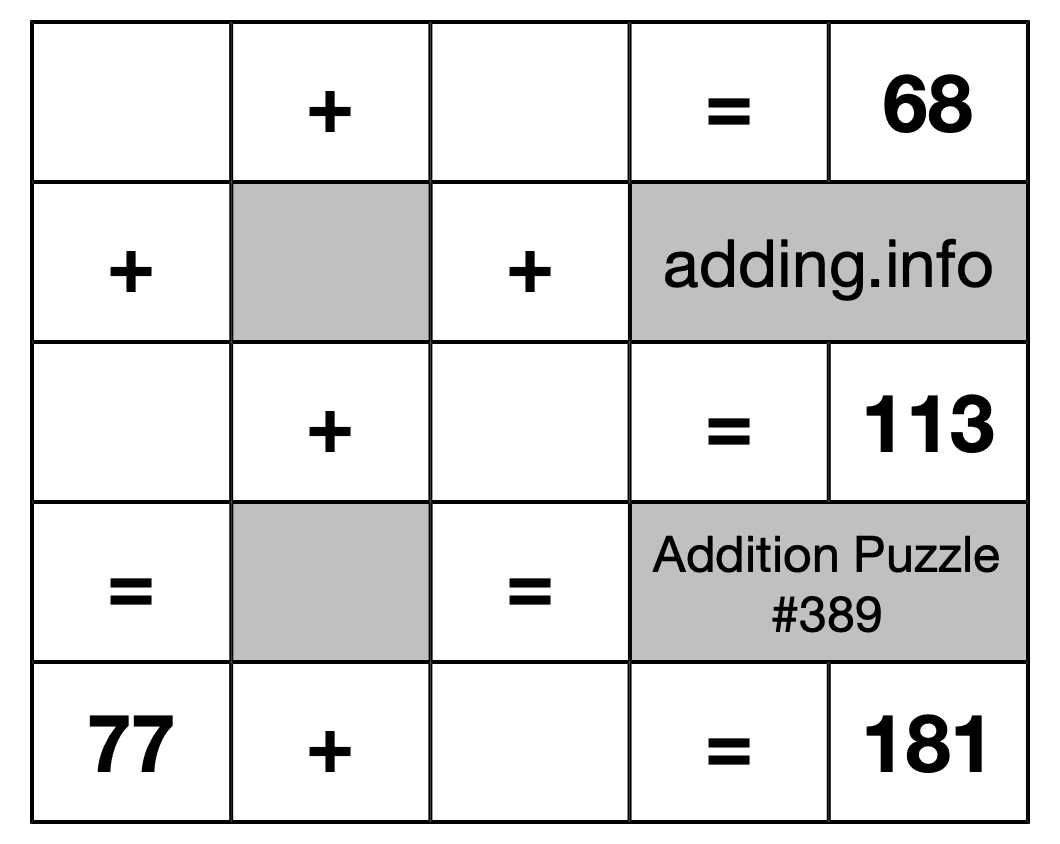 Addition Puzzle #389