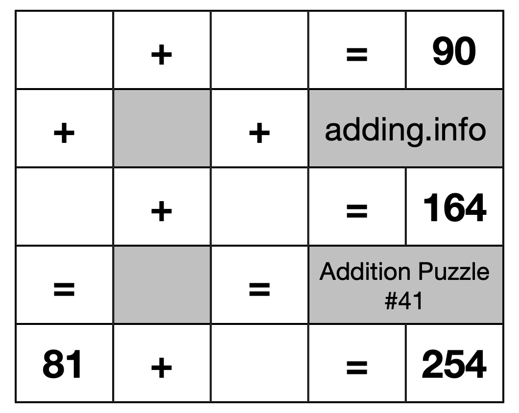 Addition Puzzle #41