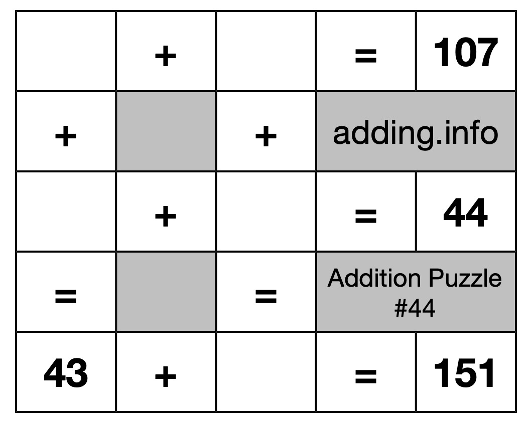 Addition Puzzle #44