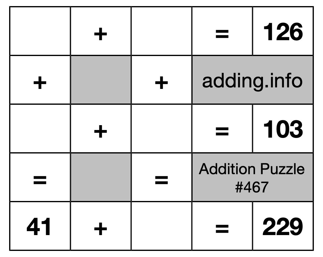 Addition Puzzle #467