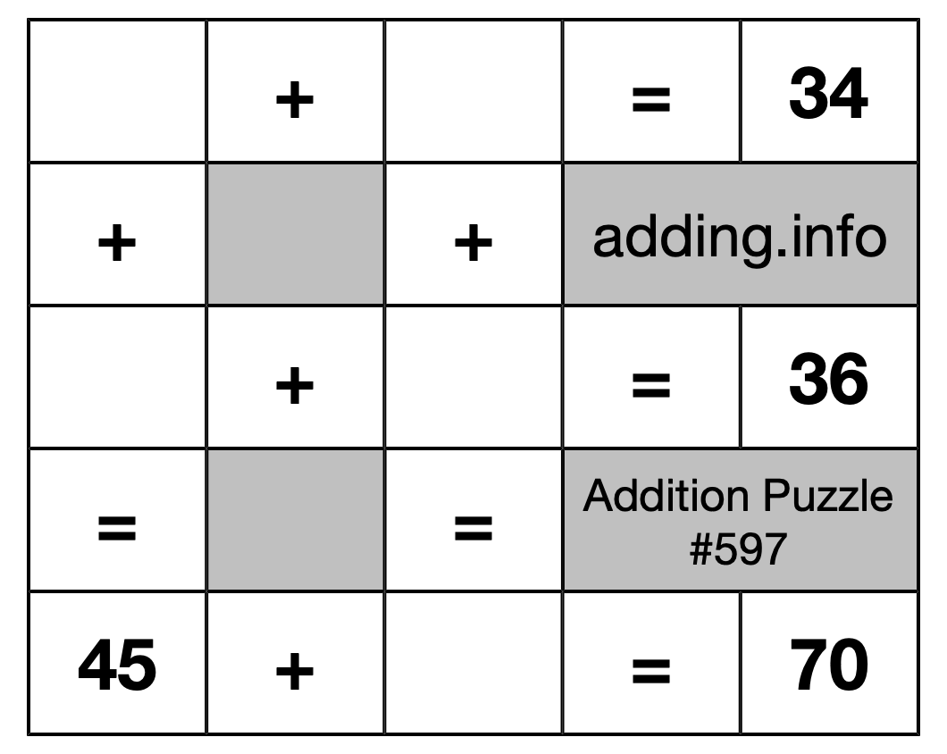 Addition Puzzle #597