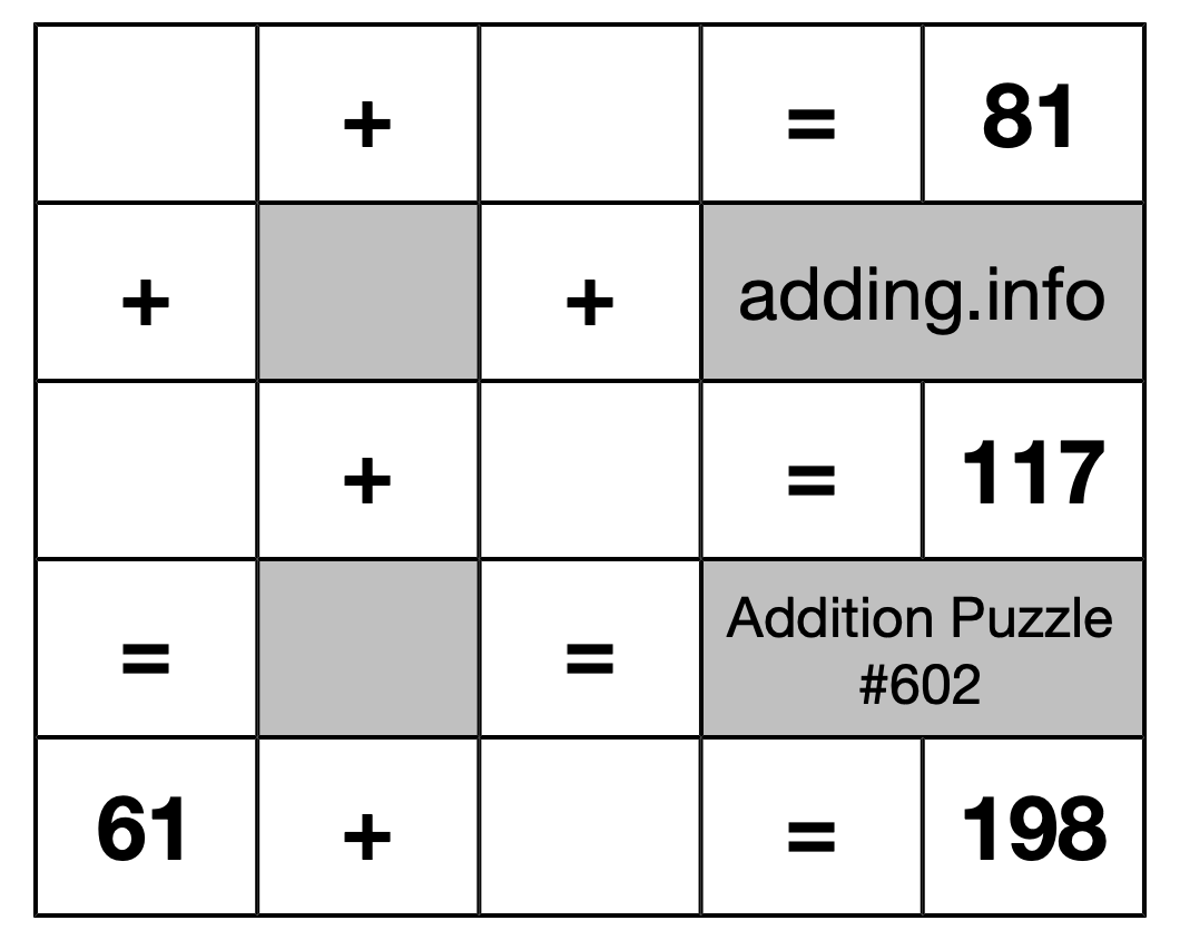 Addition Puzzle #602