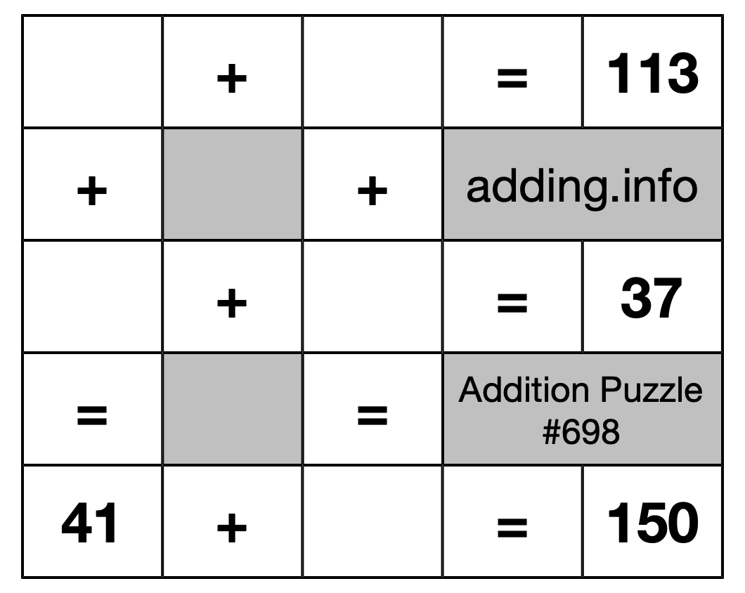 Addition Puzzle #698