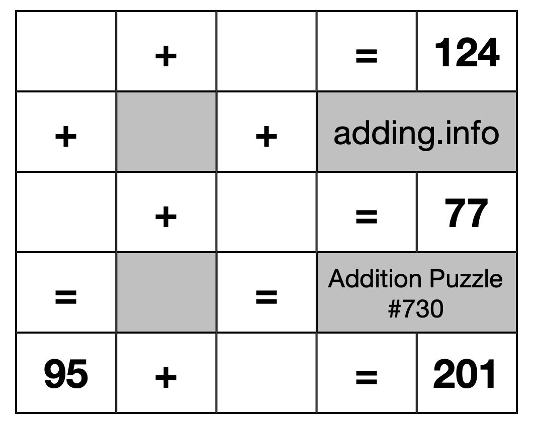 Addition Puzzle #730