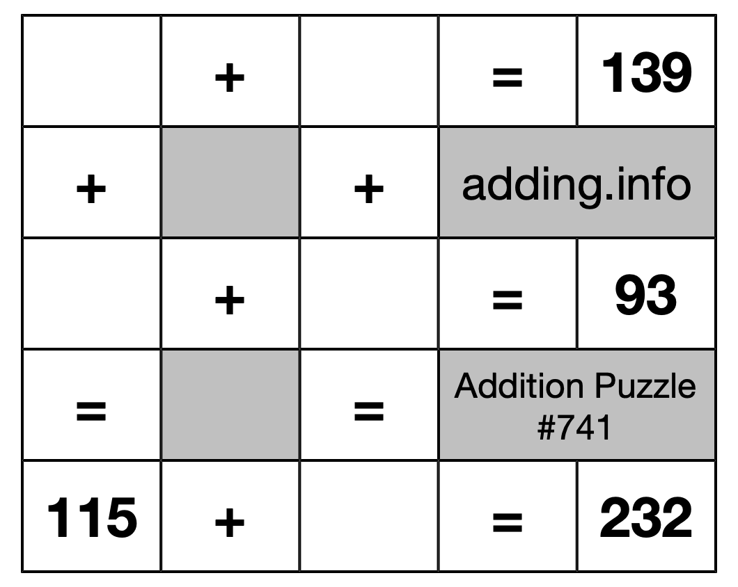 Addition Puzzle #741