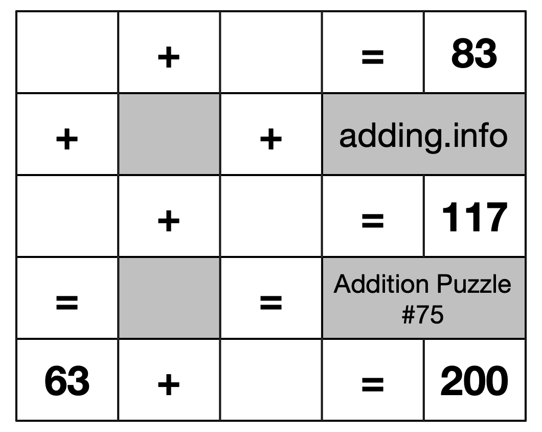 Addition Puzzle #75