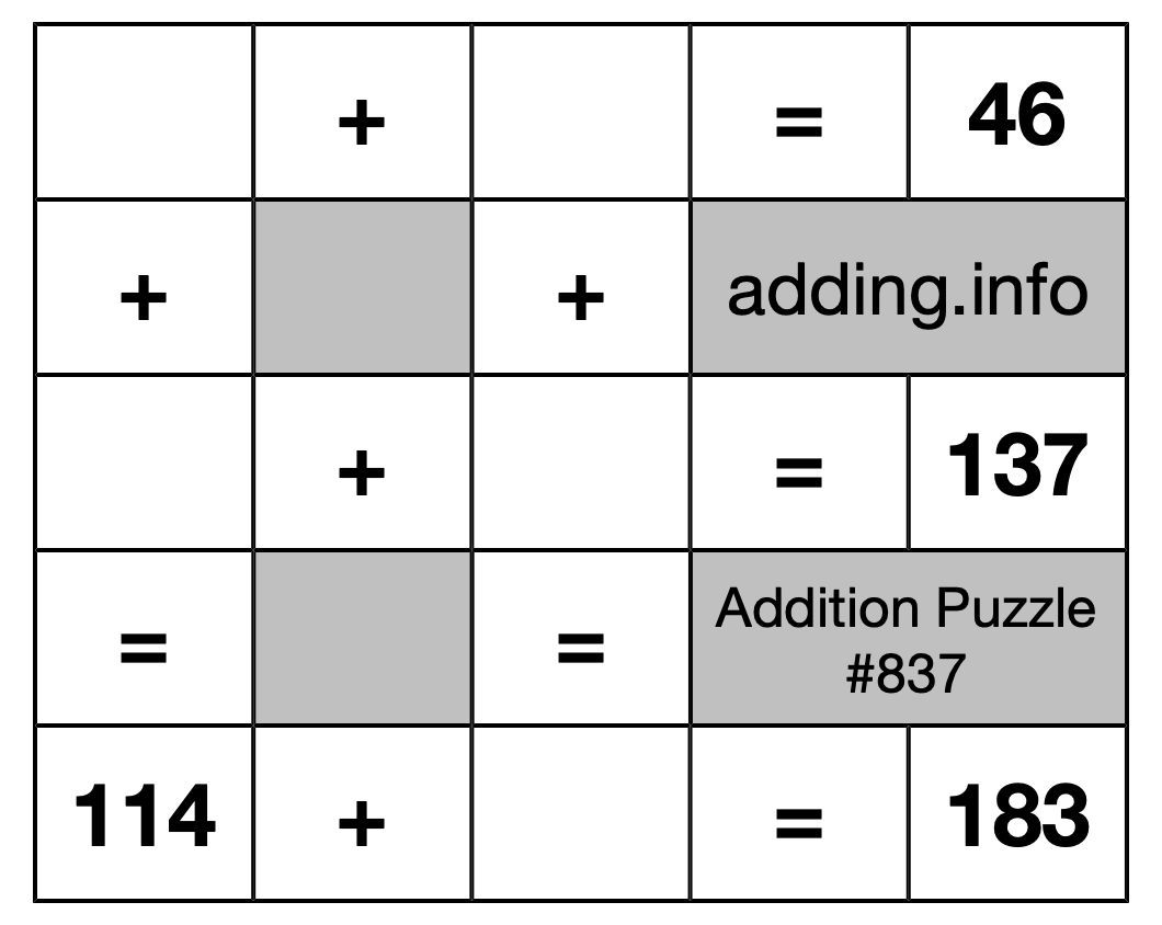 Addition Puzzle #837