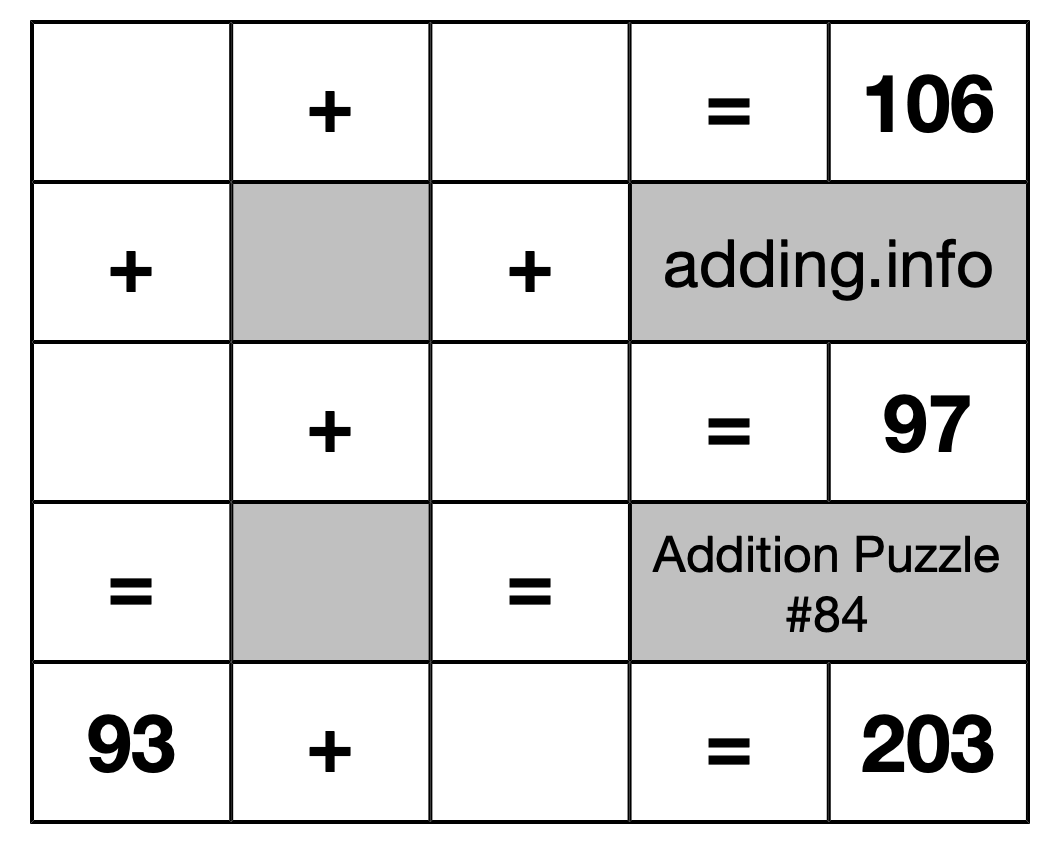 Addition Puzzle #84