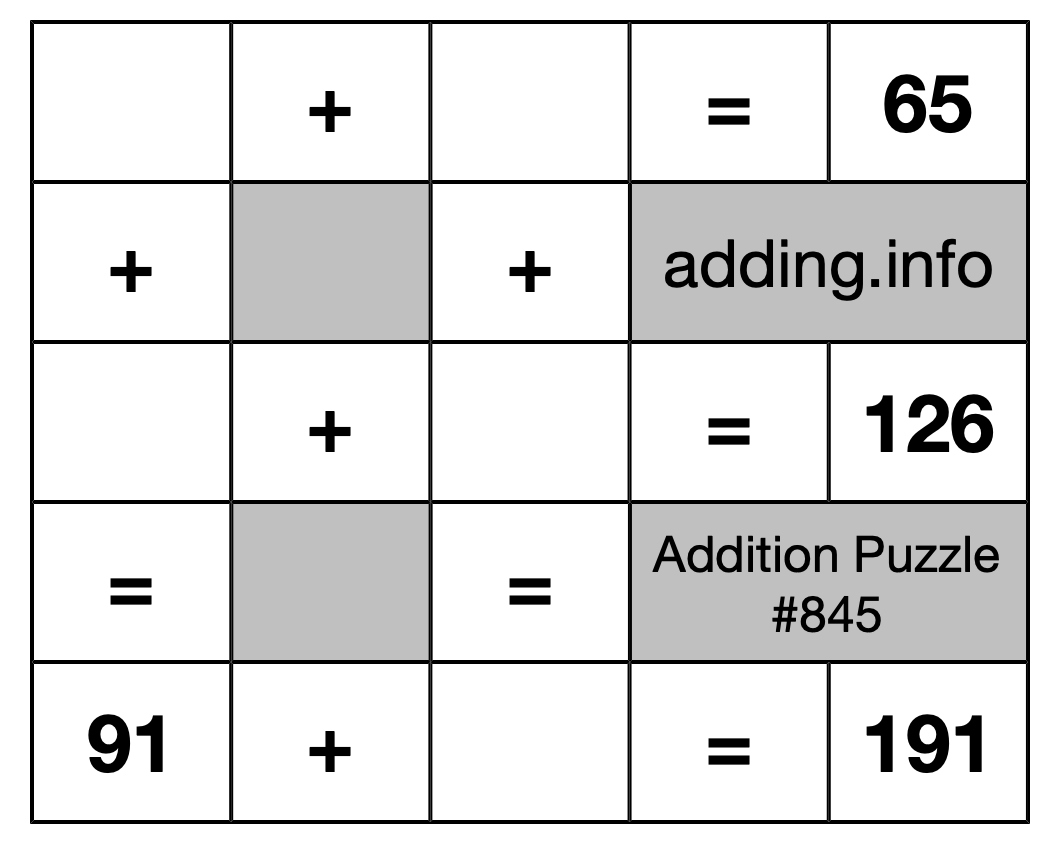 Addition Puzzle #845
