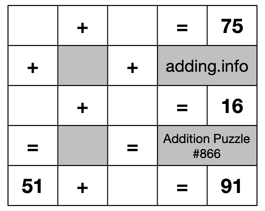 Addition Puzzle #866