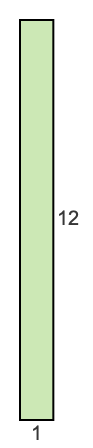 1 to 12 pie rectangle