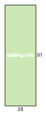 28 to 91 pie rectangle 28 to 91 pie rectangle