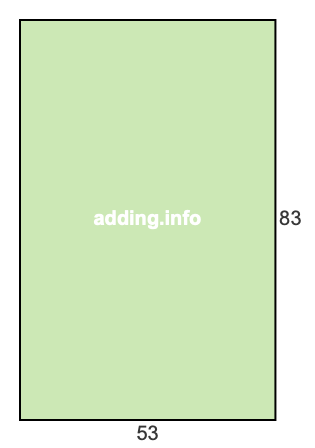 53 to 83 pie rectangle