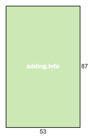 53 to 87 pie rectangle