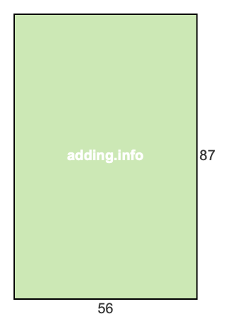 56 to 87 pie rectangle