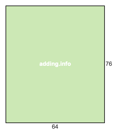 64 to 76 pie rectangle