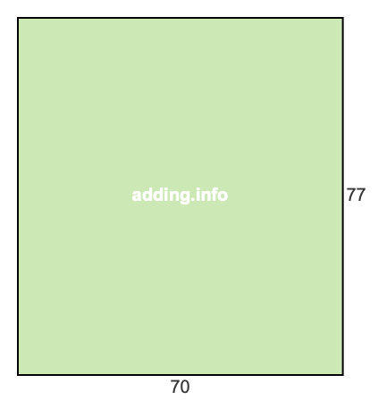 70 to 77 pie rectangle