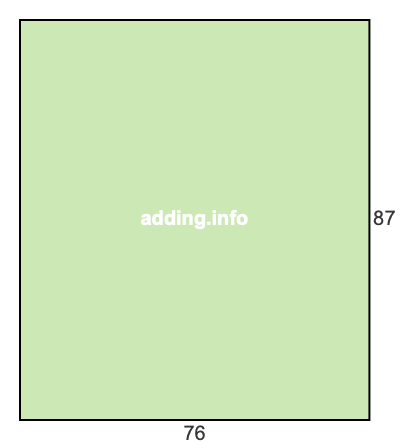 76 to 87 pie rectangle