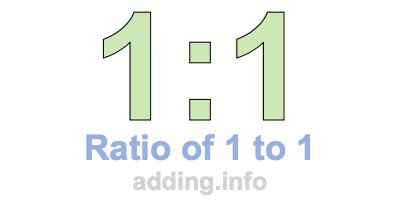 Ratio of 1 to 1 Ratio of 1 to 1
