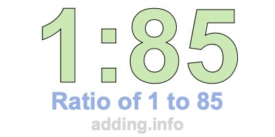Ratio of 1 to 85 Ratio of 1 to 85