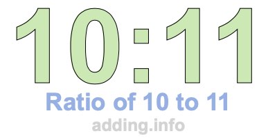 Ratio of 10 to 11 Ratio of 10 to 11