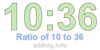 Ratio of 10 to 36