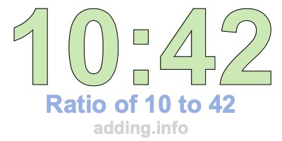 Ratio of 10 to 42 Ratio of 10 to 42