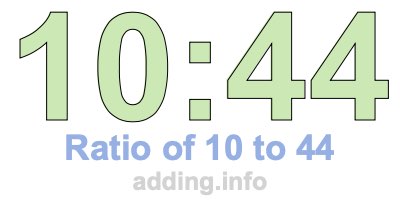 Ratio of 10 to 44 Ratio of 10 to 44