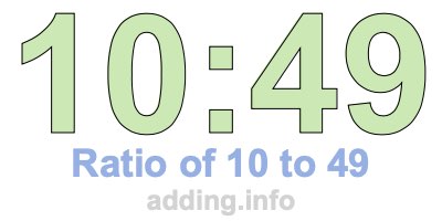 Ratio of 10 to 49