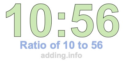 Ratio of 10 to 56
