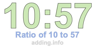Ratio of 10 to 57