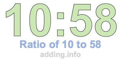 Ratio of 10 to 58