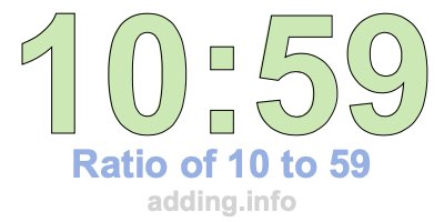Ratio of 10 to 59