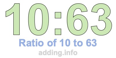 Ratio of 10 to 63