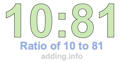 Ratio of 10 to 81