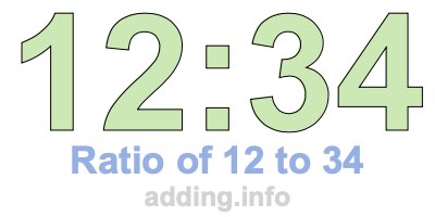 Ratio of 12 to 34 Ratio of 12 to 34