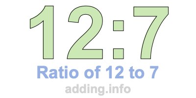 Ratio of 12 to 7 Ratio of 12 to 7