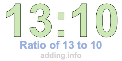 Ratio of 13 to 10