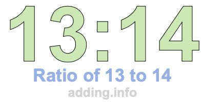 Ratio of 13 to 14 Ratio of 13 to 14