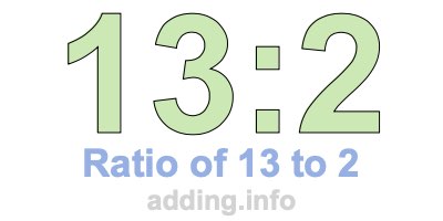 Ratio of 13 to 2
