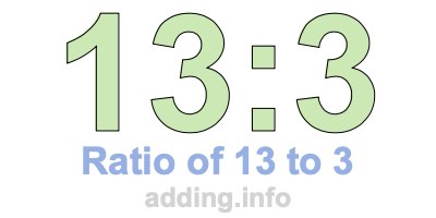Ratio of 13 to 3