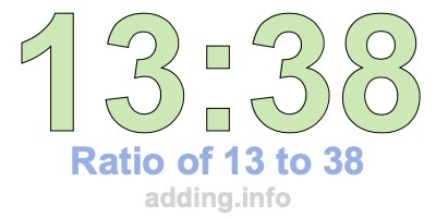 Ratio of 13 to 38 Ratio of 13 to 38