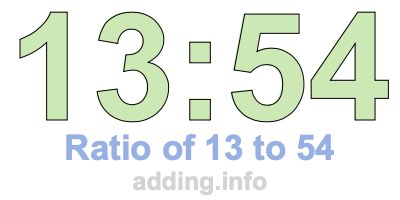 Ratio of 13 to 54 Ratio of 13 to 54