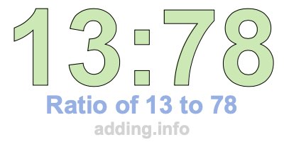 Ratio of 13 to 78