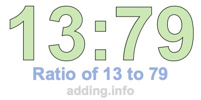 Ratio of 13 to 79