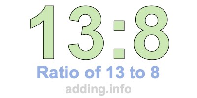 Ratio of 13 to 8